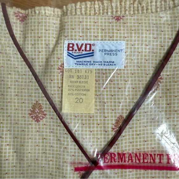 Vintage B.V.D. Traditionals Permanent Press Boys Pajama Set Size 20 Yellow Blend - Picture 3 of 7